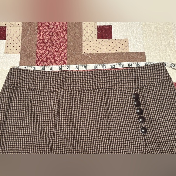 Vintage Talbots Lined Skirt Women's Size 16 Wool Brown Houndstooth A-Line - Picture 11 of 11